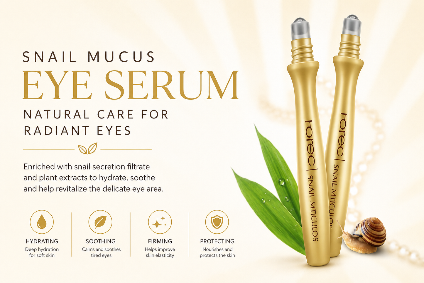 Snail Mucin Anti-Aging Duo – Repair Cream + Eye Roll-On